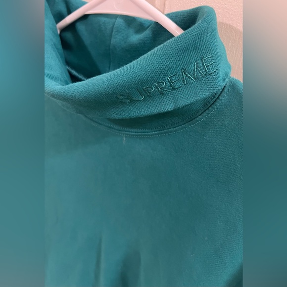 SUPREME SOLID GREEN LONG SLEEVE TURTLENECK BLACK BOX LOGO MEN’s L - Picture 2 of 5